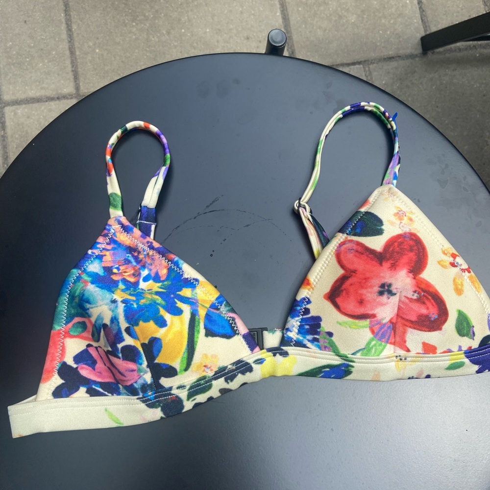 TRIANGL floral print neoprene bikini top S NWOT - Picture 6 of 7